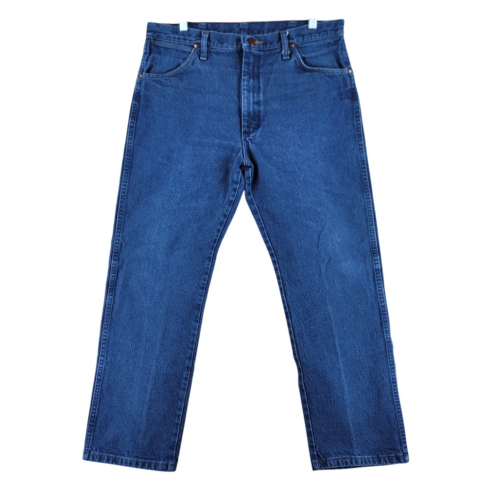 Wrangler Jeans Mens 34x28 Blue 13MWZ Cowboy Cut Rigid Denim Straight Leg VTG Y2K